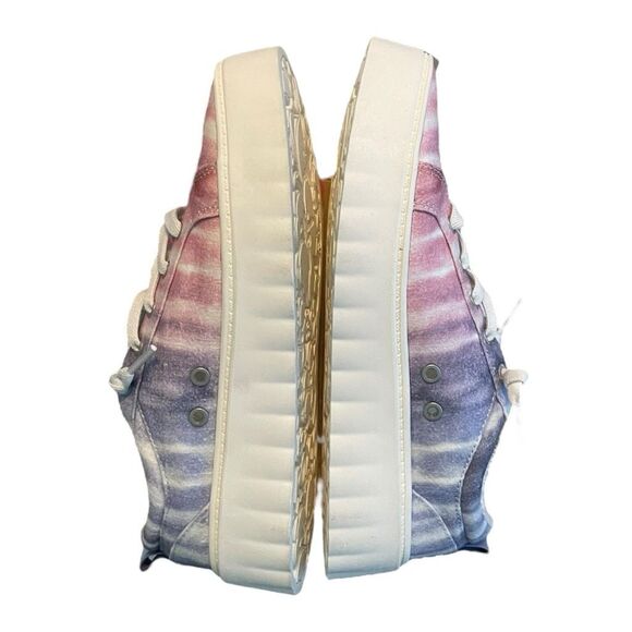 Roxy Sheilahh Slip-On Platform Sneaker Shoe Pink Blue White Tie Dye Stripe 8 - Picture 7 of 11